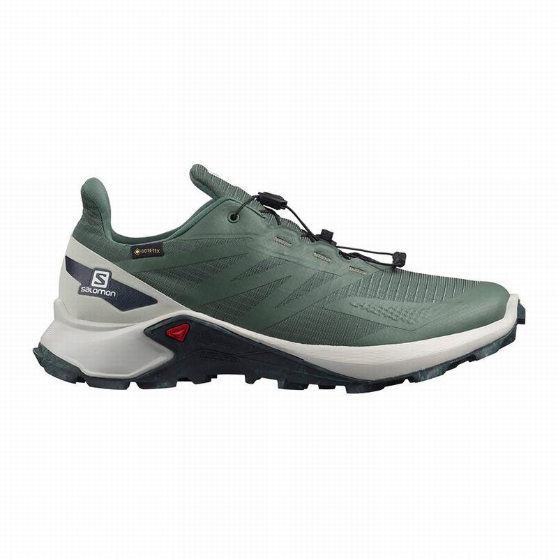 Chaussures De Trail Running Salomon Homme Vert - Salomon SUPERCROSS BLAST GTX - France (6138-ZTYCJ)